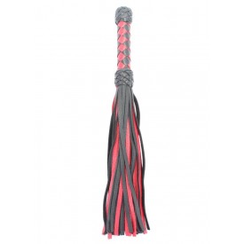 Черно-красная клеть с плетеной ручкой с ромбовидным узором - 45 см.