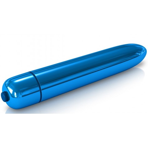 Голубая гладкая вибропуля Rocket Bullet - 8,9 см.